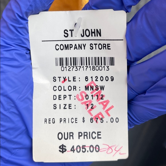 NWT Vintage St. John Marie Gray Santana Knit Jacket Cardigan Wool Orange. - Picture 10 of 14